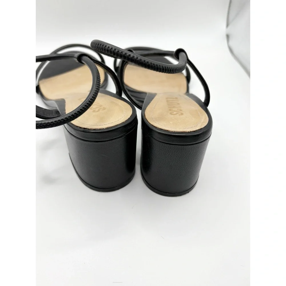 Schutz Black‎ Mid Leather Heels